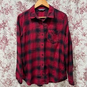 Alpine Design Red Black Plaid Flannel Shirt Large L